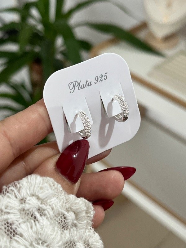 Producto - Aros argollitas Lisboa con cubic 1cm