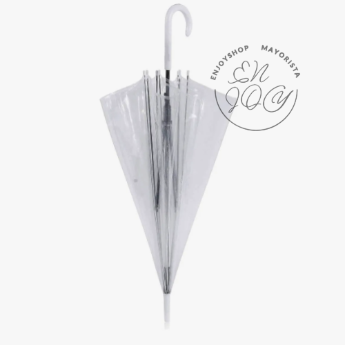 Producto - Paragua Transparente Blanco Lluvia Eventos Vinilico Grande