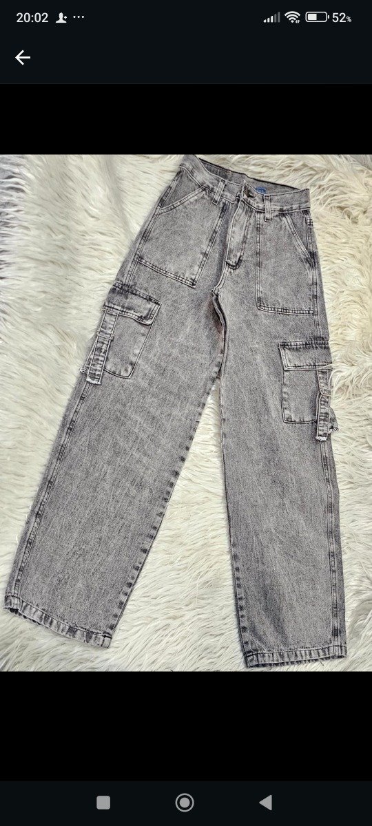 Producto - Wide leg rígido nevado gris gastado