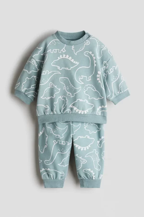 Producto - Conjunto HyM dinos celeste frisado - 0