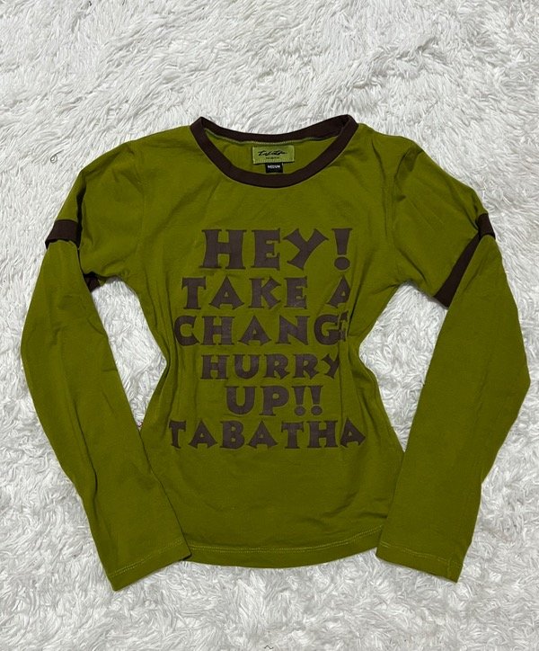 Camiseta Y2K verde talle S-M
