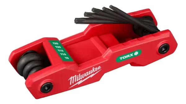 Producto - Juego Llaves Milwaukee Torx 8 Piezas 48-22-2184 Plegable Color Rojo