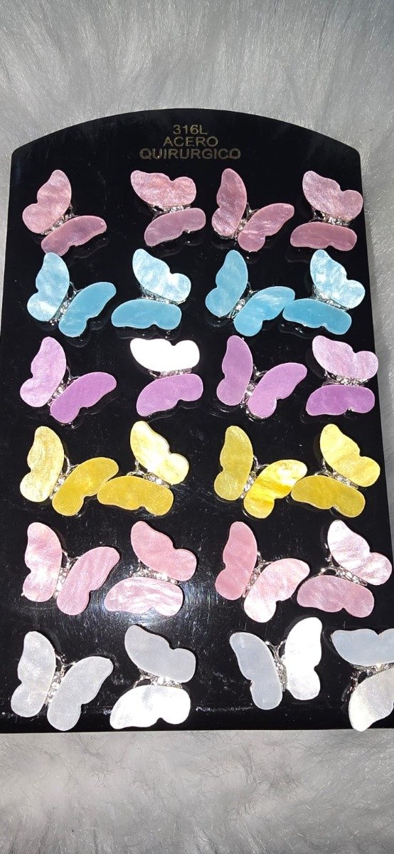 Producto - Pendientes , Aros Para Mujer, MARIPOSAS NACAR COLOR