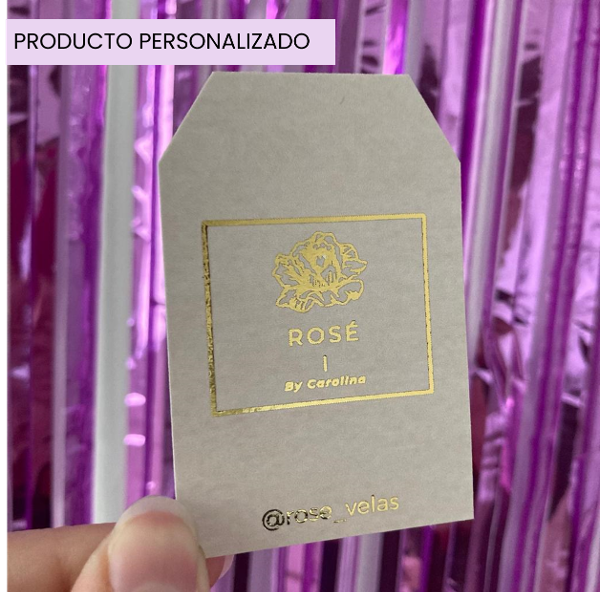 Producto - Tags en papel a color con FOIL PERSONALIZADOS