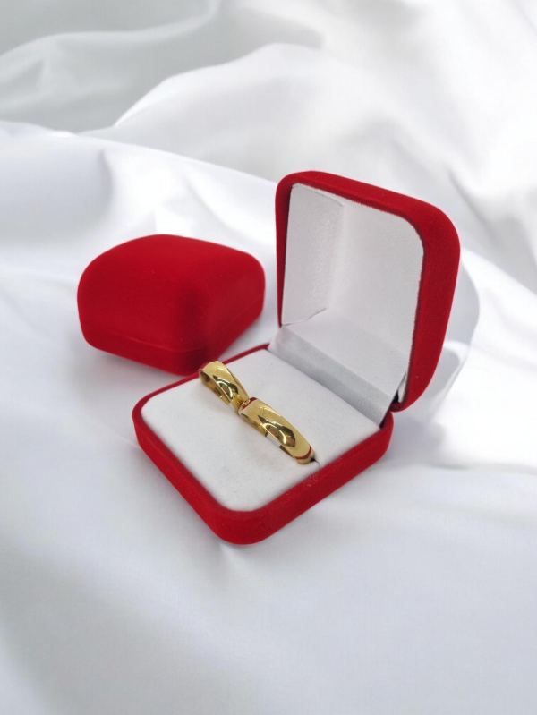 Producto - Cajita de pana para anillo x2 cuadrado rojo 855-4