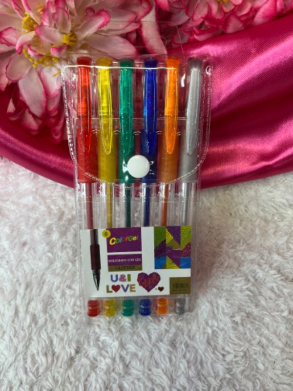 Producto - Birome con brillitos x 6