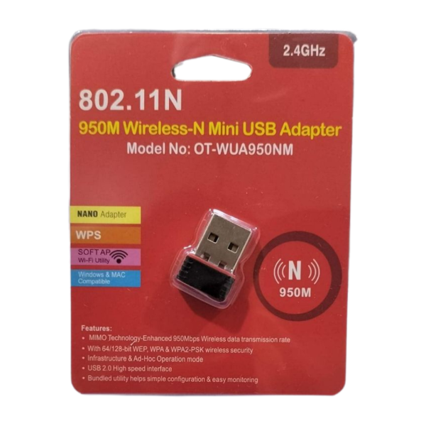 Producto - PLACA DE RED WIFI NANO USB-01 OT-WUA950NM 2.4GHz