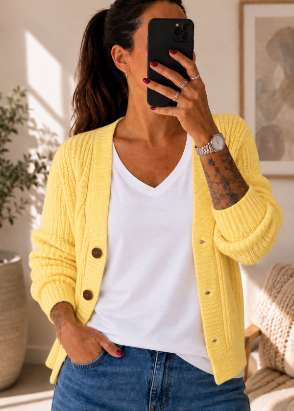 Producto - Cardigan Acrilico Amarillo