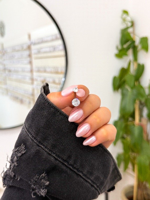 Producto - Piercing ombligo acero quirúrgico doble cúbics