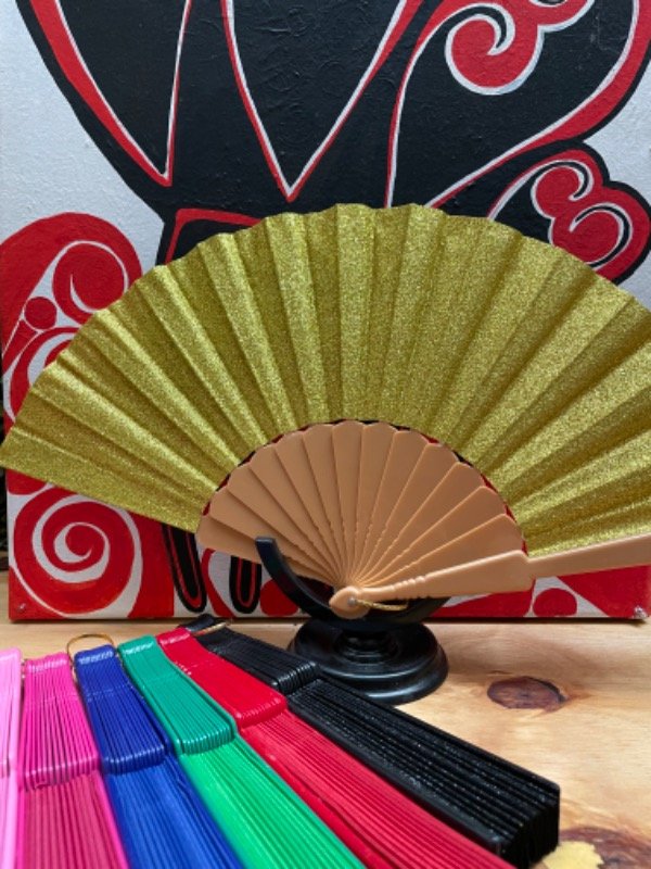 Producto - Abanico fantasía brillante dorado