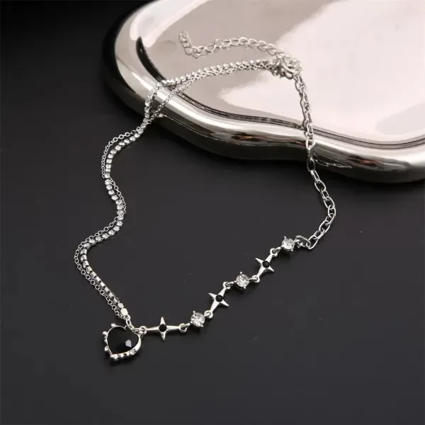 Producto - Collar especial Destellos glitter Corazón (negro)