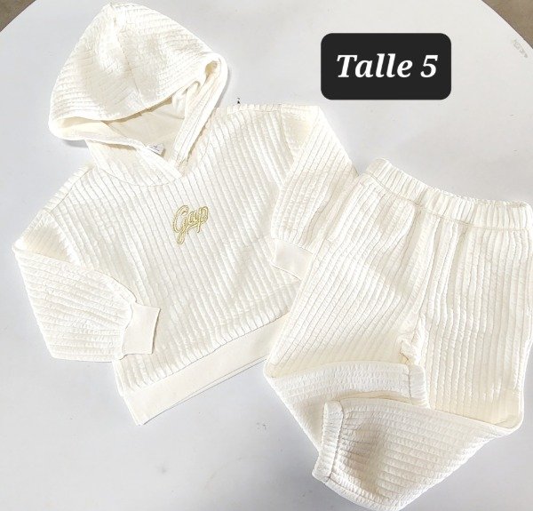 Producto - Conjunto buzo y pantalón gap talle 5 blanco