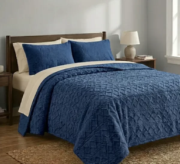 Producto - FRAZADA JACKARD SHERPA SIMIL CORDERITO 2 1/2 PLAZA 2,40 X 2,20 DISEÑO SURTIDO