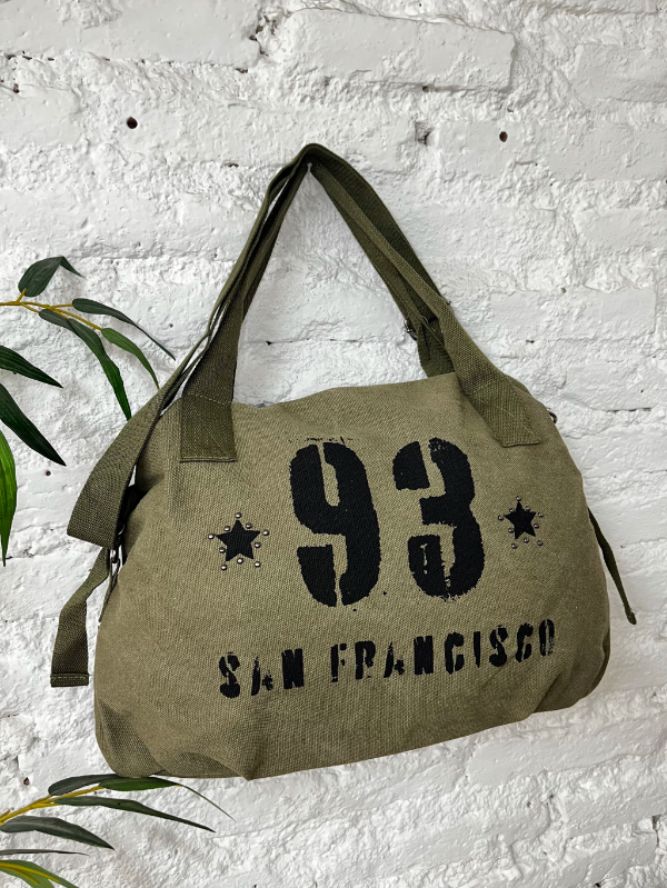 Producto - Bolso tela vintage verde militar