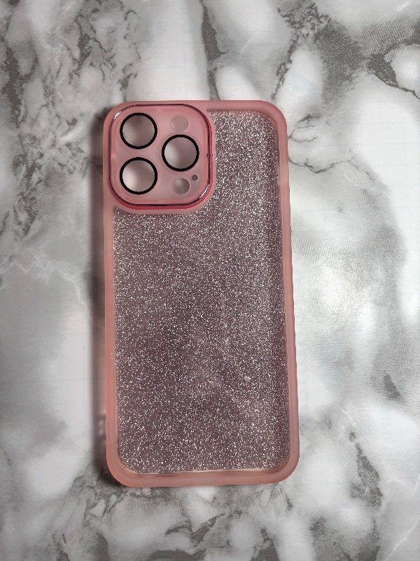 Producto - Case glitter desmontable rosa iph 15 pro