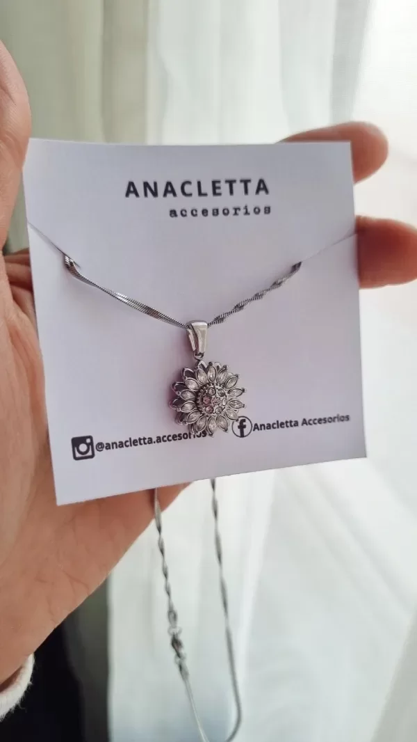 Producto - Gargantilla dije girasol giratorio