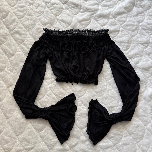 Producto - Black indigena halter mesh top