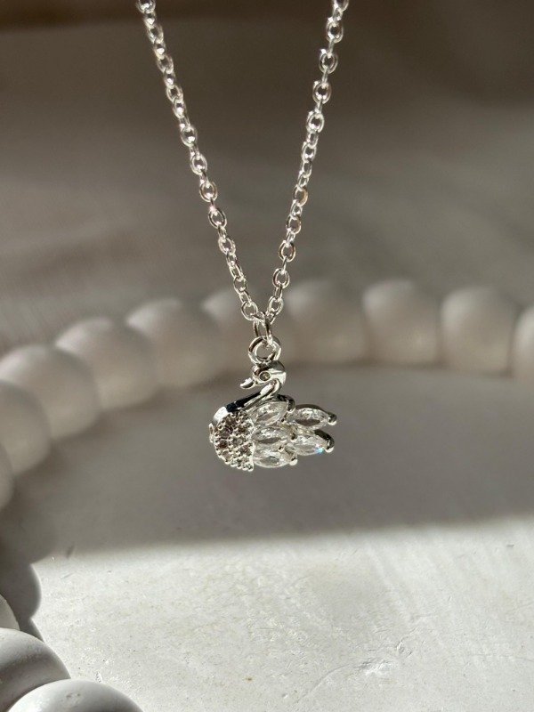 Producto - Conjunto Cisne en acero blanco 45 cm