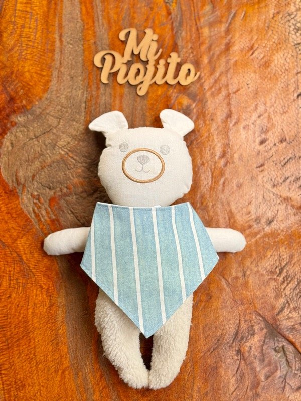 Producto - Babero Bandana Rayas Celeste