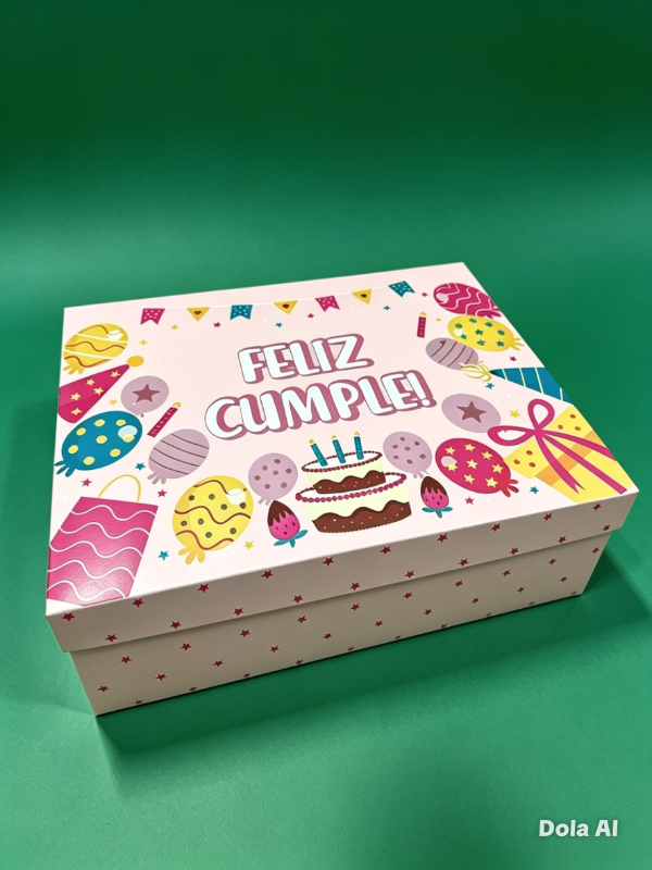 Producto - COD. 1426 FELIZ CUMPLE ROSA -media 35x10x24