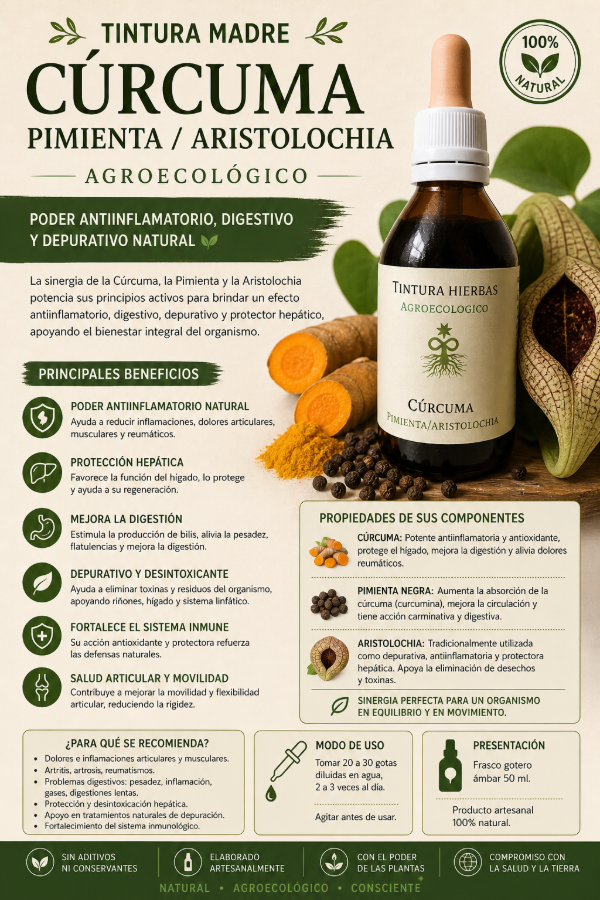 Producto - Tintura Madre Cúrcuma/pimienta/aristolochia