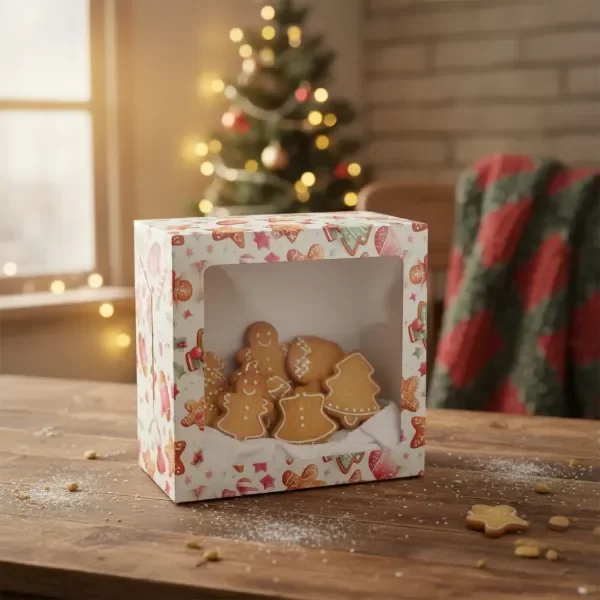 Producto - caja navideña 15x15x8 con visor