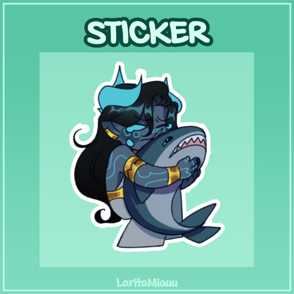 Producto - Poseidon triste Sticker