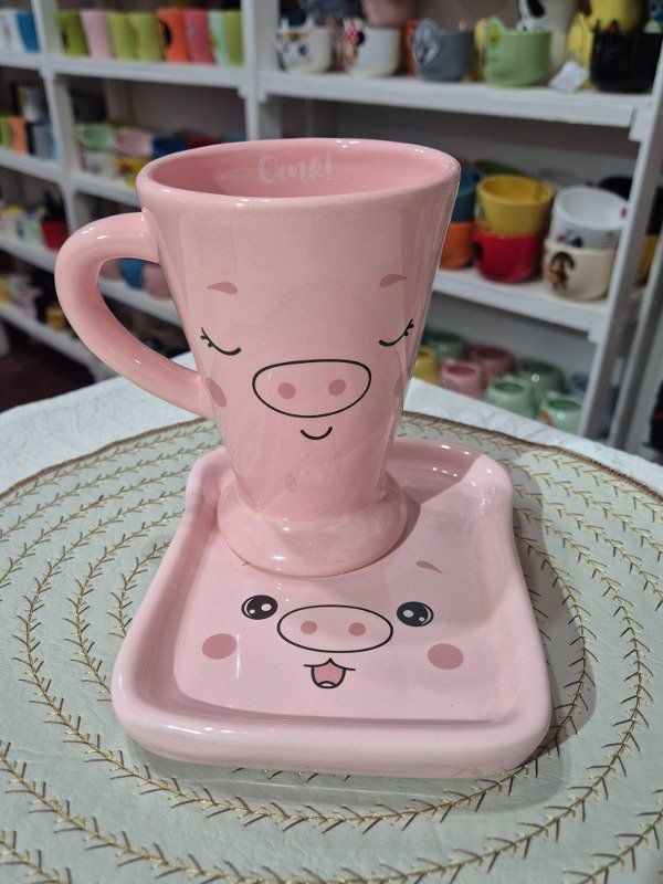 Producto - Conjunto tostada con taza chocolatera chanchito