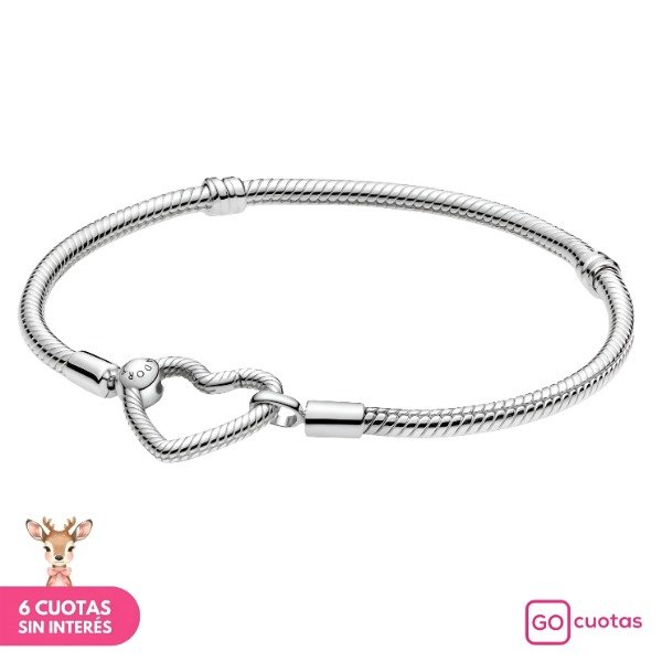 Producto - Pulsera Pandora Love corazon Plano Acero Blanco Premium