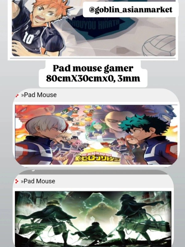 Producto - Mousepad Gamer xxl anime