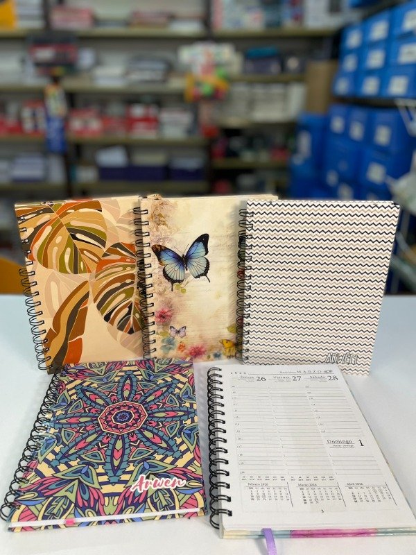 Producto - Agenda Semanal c/espiral R8 - Beige - "Arwen"