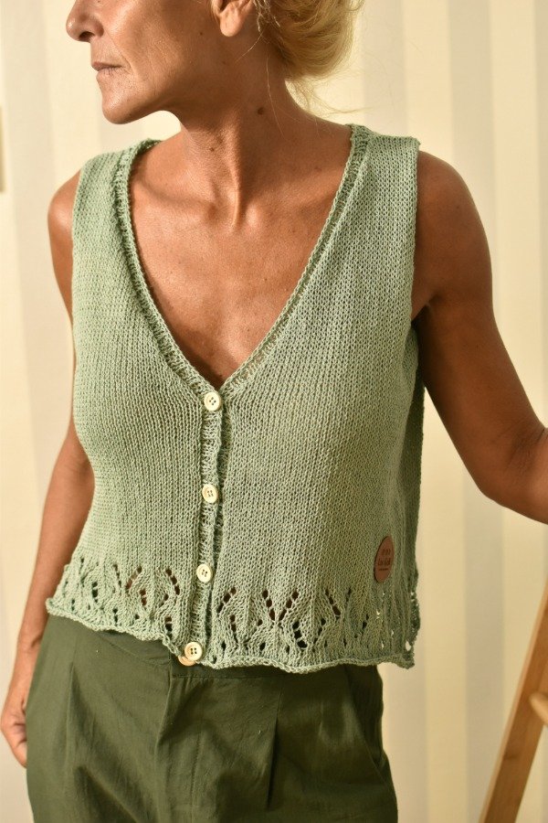 Producto - Chaleco Que Estés Sonriendo - Verde Seco