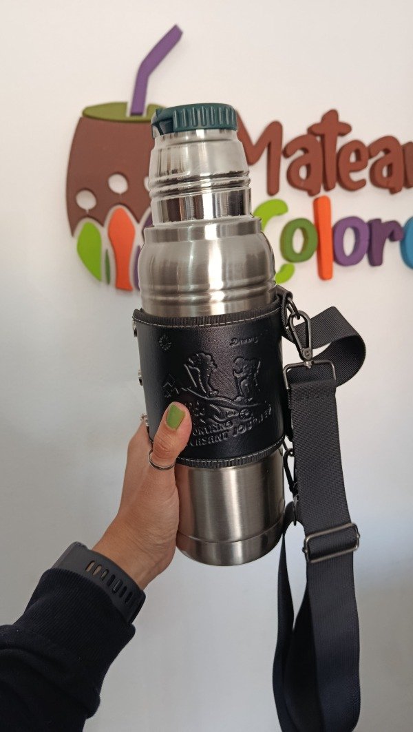 Producto - Termo con correa plata