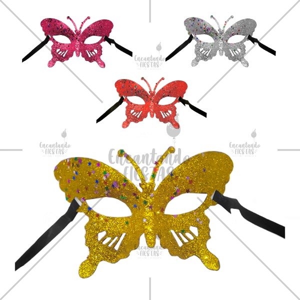 Producto - Antifaz Venecianos Mariposa Con Brillo X 1u