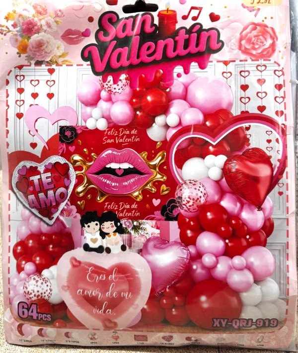 Producto - Kit de Globos San Valentín 64pcs