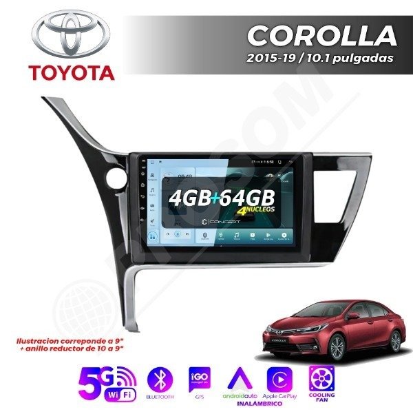 Producto - MULTIMEDIA TOYOTA COROLLA 2017-2019 10 PULGADAS CARPLAY Y ANDROID AUTO