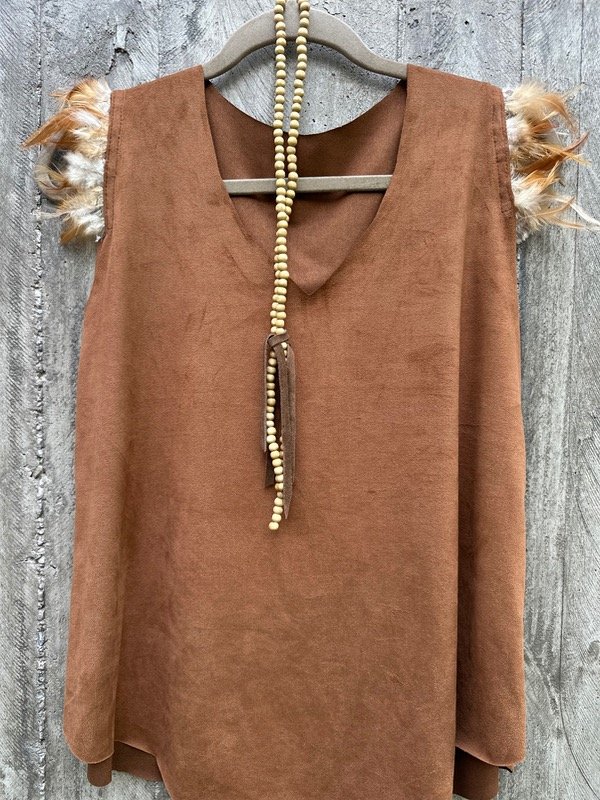 Producto - Musculosa suela con plumas
