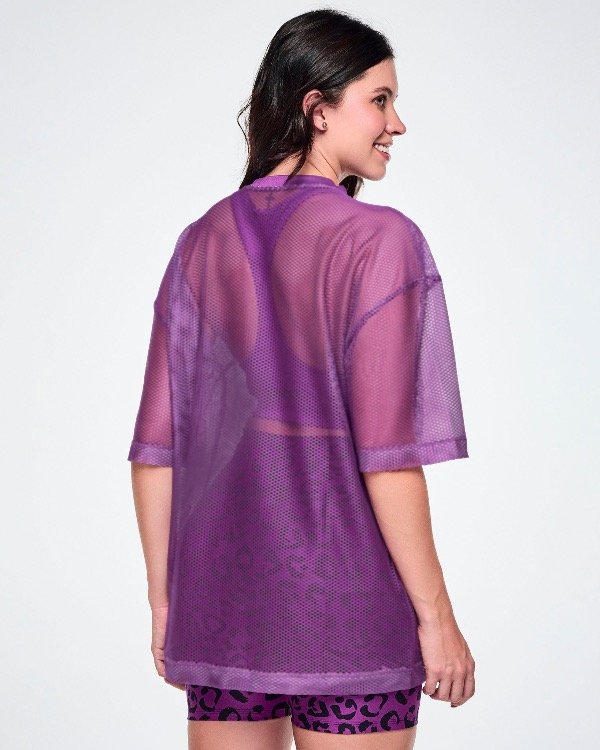 Producto - Ultrabright Oversized Mesh V-Neck Top - Purple Power - 1