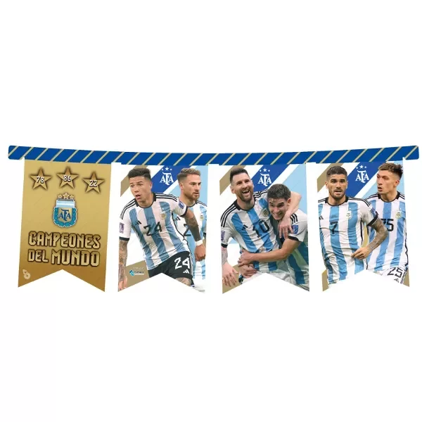 Producto - BANDERIN FELIZ CUMPLE CAMPEONES DEL MUNDO X1