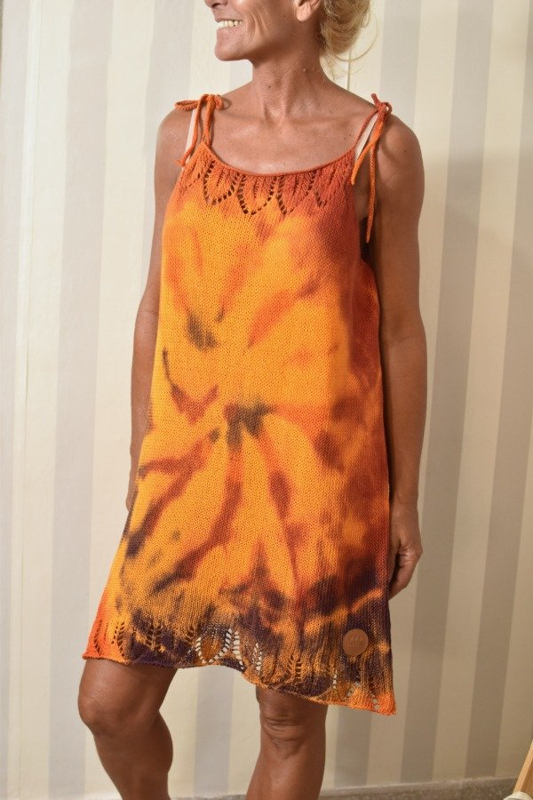 Producto - Vestido Frente Al Río - Batik Naranjas