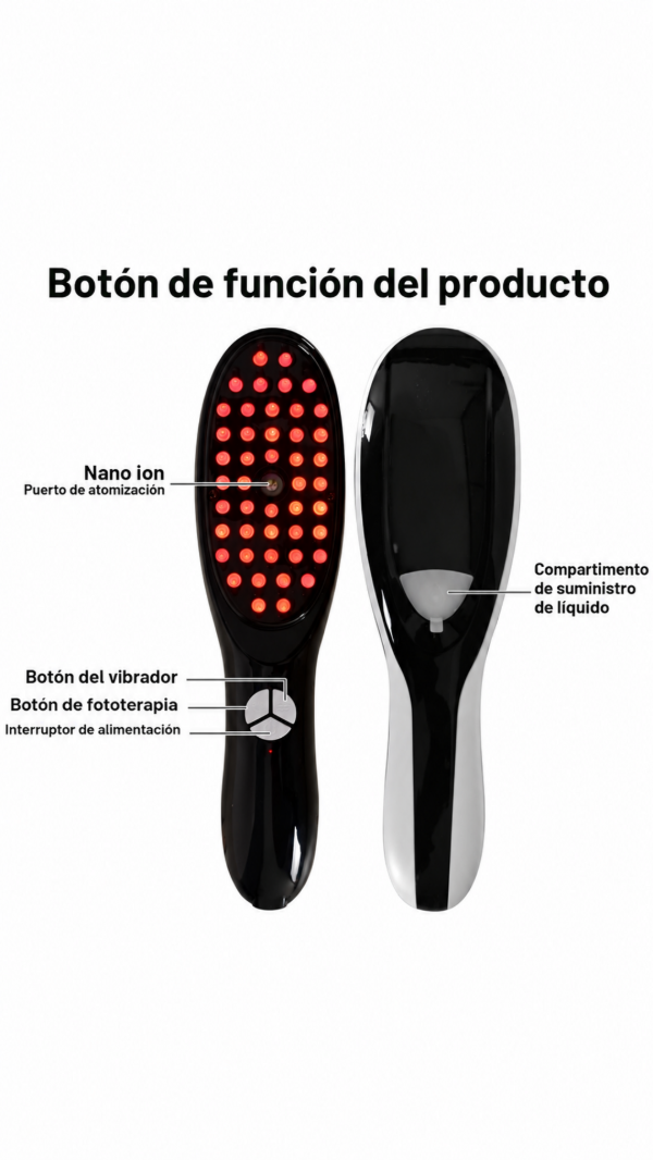 Producto - CEPILLO MASAJEADOR LUZ LED NANO HIDRATACIÓN INALAMBRICO + EXOSOMA CAPILAR - 9