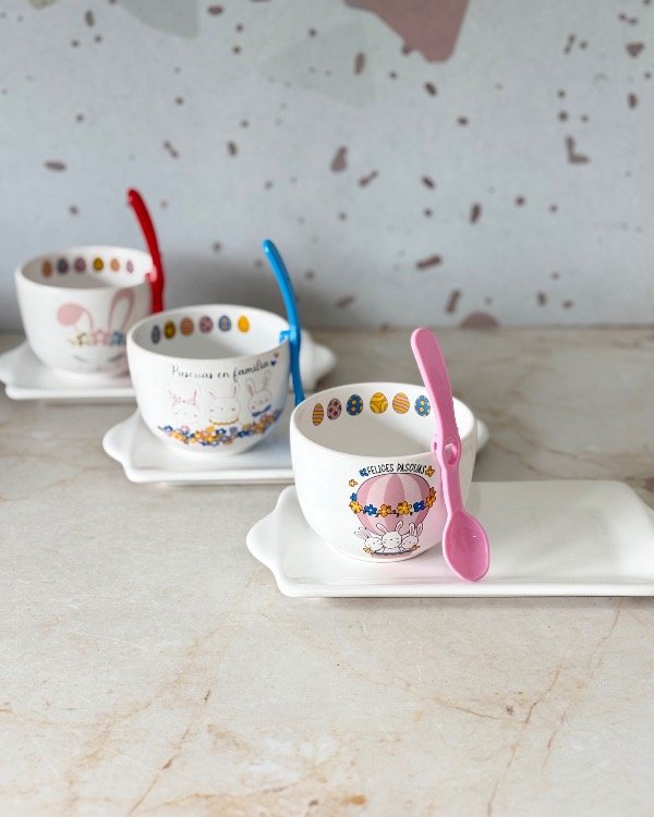 Producto - Kit N5 Pascuas "3 Compoteras + 3 Band. Rectangulares + 3 Cuch."