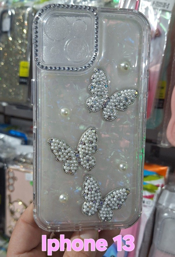 Producto - Fundas reforzadas 360 nácar con charm. IPhone 13