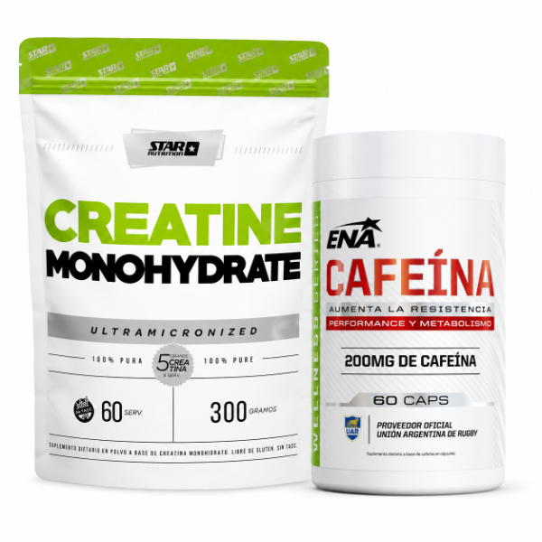 Producto - Combo Rendimiento Básico: Creatina Star Nutrition 300g + Cafeína ENA 200mg