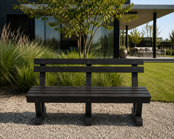Producto - Banco con Respaldo Para Exterior Madera Plastica - 0