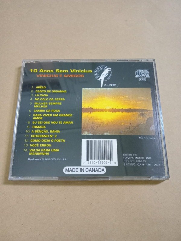 Producto - 10 años sem Vinicius - Vinicius e amigos - Parrot 1992 - 1
