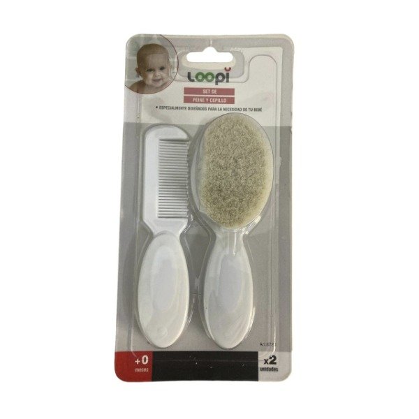 Producto - LOOPI SET PEINE Y CEPILLO CERDAS NATURALES