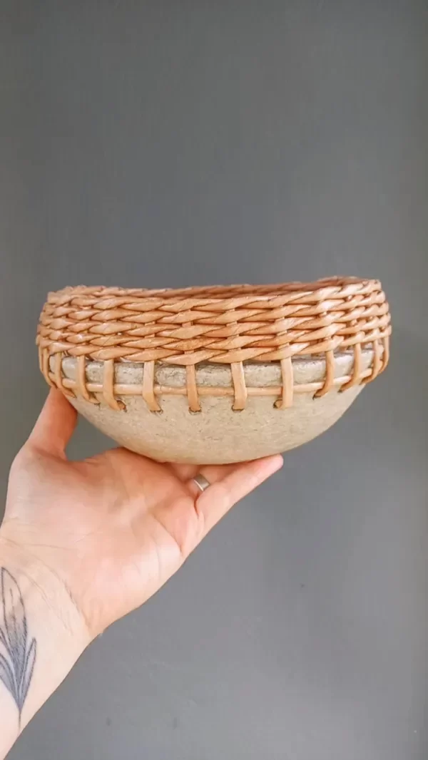 Producto - cuenco terra - papel maché + cesteria