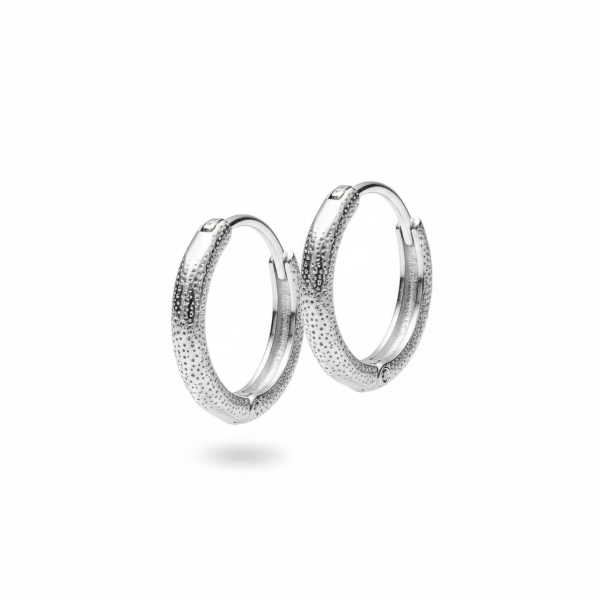 Producto - Argollitas  Texturadas 1,5 Cm - Plata 925