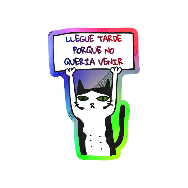 Producto - Gatito - Llegue Tarde - Holografico